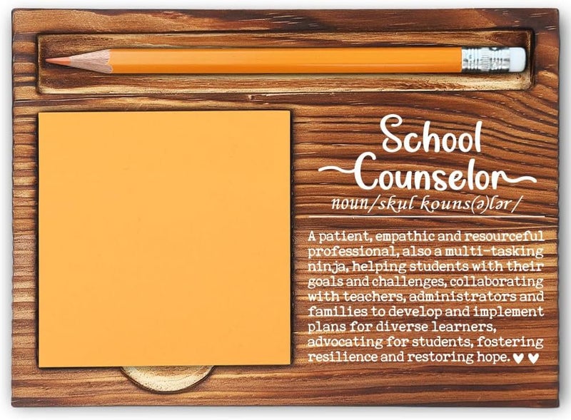 MFOMFO School Counselor Gifts, Thank You Appreciation Gifts for School Counselor, Perfect for Appreciation Birthday White Elephant or End of Year Recognition Self-Stick Note Pad Holders-LBB13 - Image 1